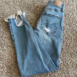 American eagle distressed mom jean